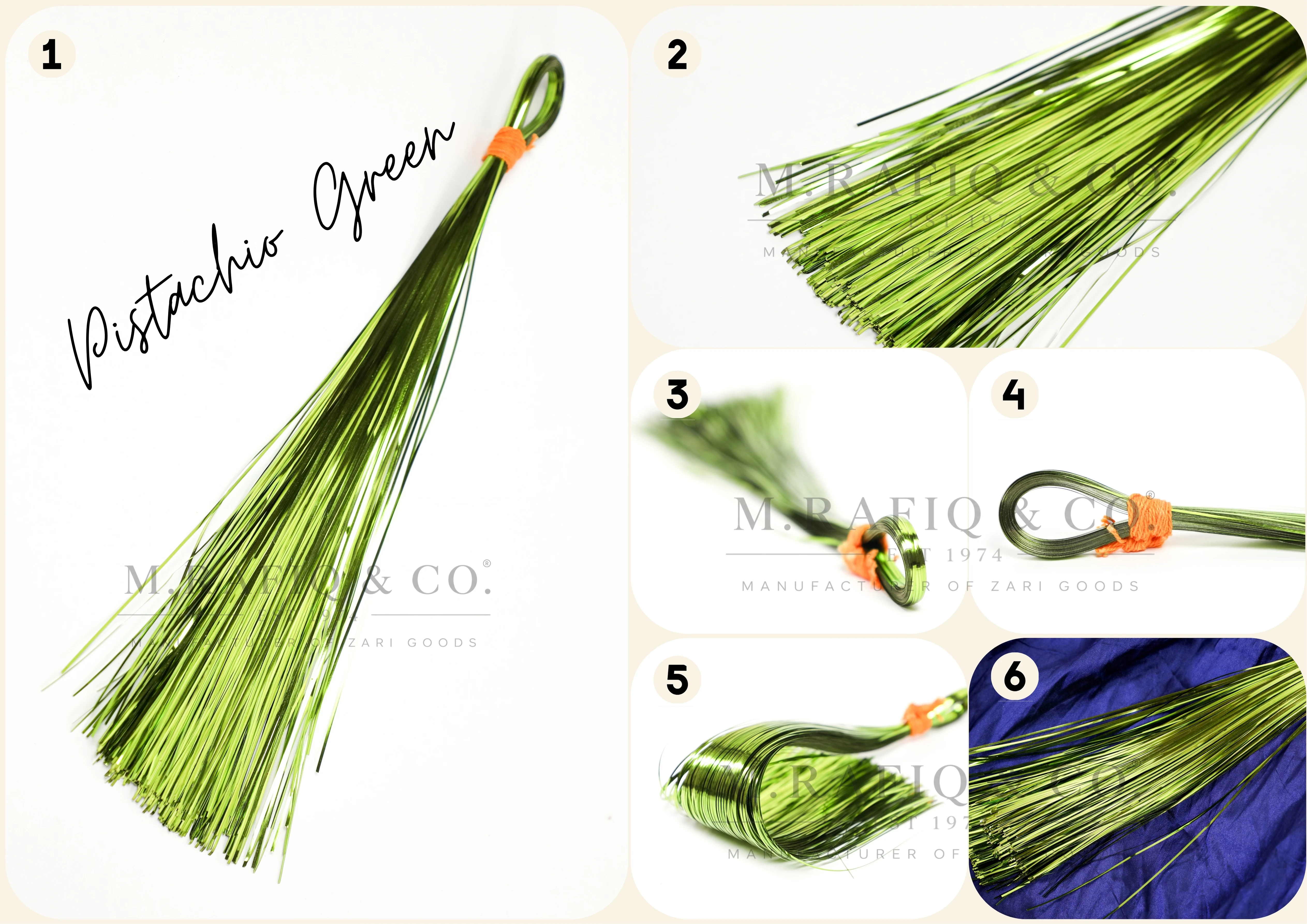 Pistachio Green Flat Metallic Strip spool